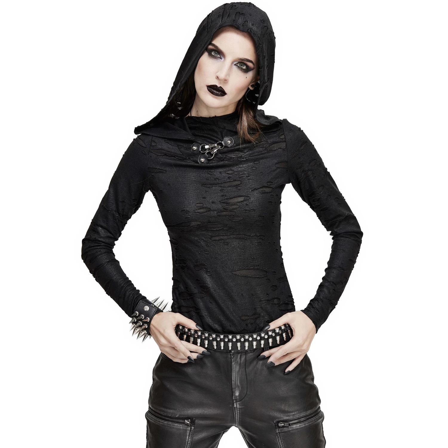 Haut Manches Longues 'Badriyah' Noir Avec Capuche... 4 Haut Manches Longues 'Badriyah' Noir Avec Capuche... – Image 2