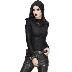 Haut Manches Longues 'Badriyah' Noir Avec Capuche... 32 Haut Manches Longues 'Badriyah' Noir Avec Capuche... -Magasin De Mode top a capuche asymetrique cyber game noir 10