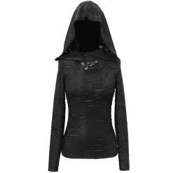 Haut Manches Longues 'Badriyah' Noir Avec Capuche... 36 Haut Manches Longues 'Badriyah' Noir Avec Capuche... -Magasin De Mode top a capuche asymetrique cyber game noir 14