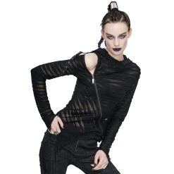 Top à Capuche Asymétrique 'Cyber Game' Noir -Magasin De Mode top a capuche asymetrique cyber game noir 25