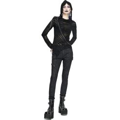 Top à Capuche Asymétrique 'Cyber Game' Noir -Magasin De Mode top a capuche asymetrique cyber game noir 29