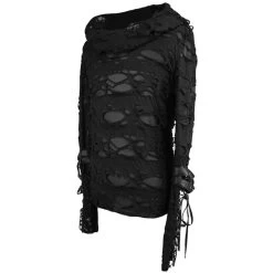 Top à Capuche 'Gothic Damage' Noir -Magasin De Mode top a capuche gothic damage noir 11