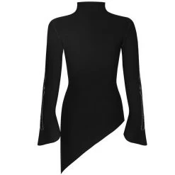 Top Asymétrique 'Rib Cage' Noir -Magasin De Mode top asymetrique rib cage noir 12