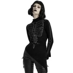 Top Asymétrique 'Rib Cage' Noir -Magasin De Mode top asymetrique rib cage noir 5