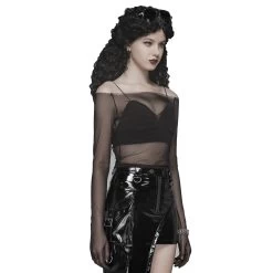 Top 'Enigma' En Résille Noire -Magasin De Mode top enigma en resille noire 3