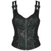 Top Sans Manches 'Poison' En Jacquart Vert Et Noir -Magasin De Mode top sans manches poison en jacquart vert et noir