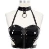 Top Sexy 'Fetishista' En Simili Cuir Noir Verni -Magasin De Mode top sexy fetishista en simili cuir noir verni