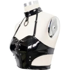 Top Sexy 'Fetishista' En Simili Cuir Noir Verni -Magasin De Mode top sexy fetishista en simili cuir noir verni 11