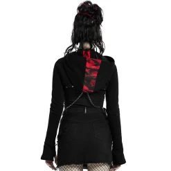 Veste Boléro 'Dark Doll' Noire Et Rouge -Magasin De Mode veste bolero dark doll noire et rouge 2