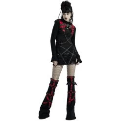 Veste Boléro 'Dark Doll' Noire Et Rouge -Magasin De Mode veste bolero dark doll noire et rouge 5