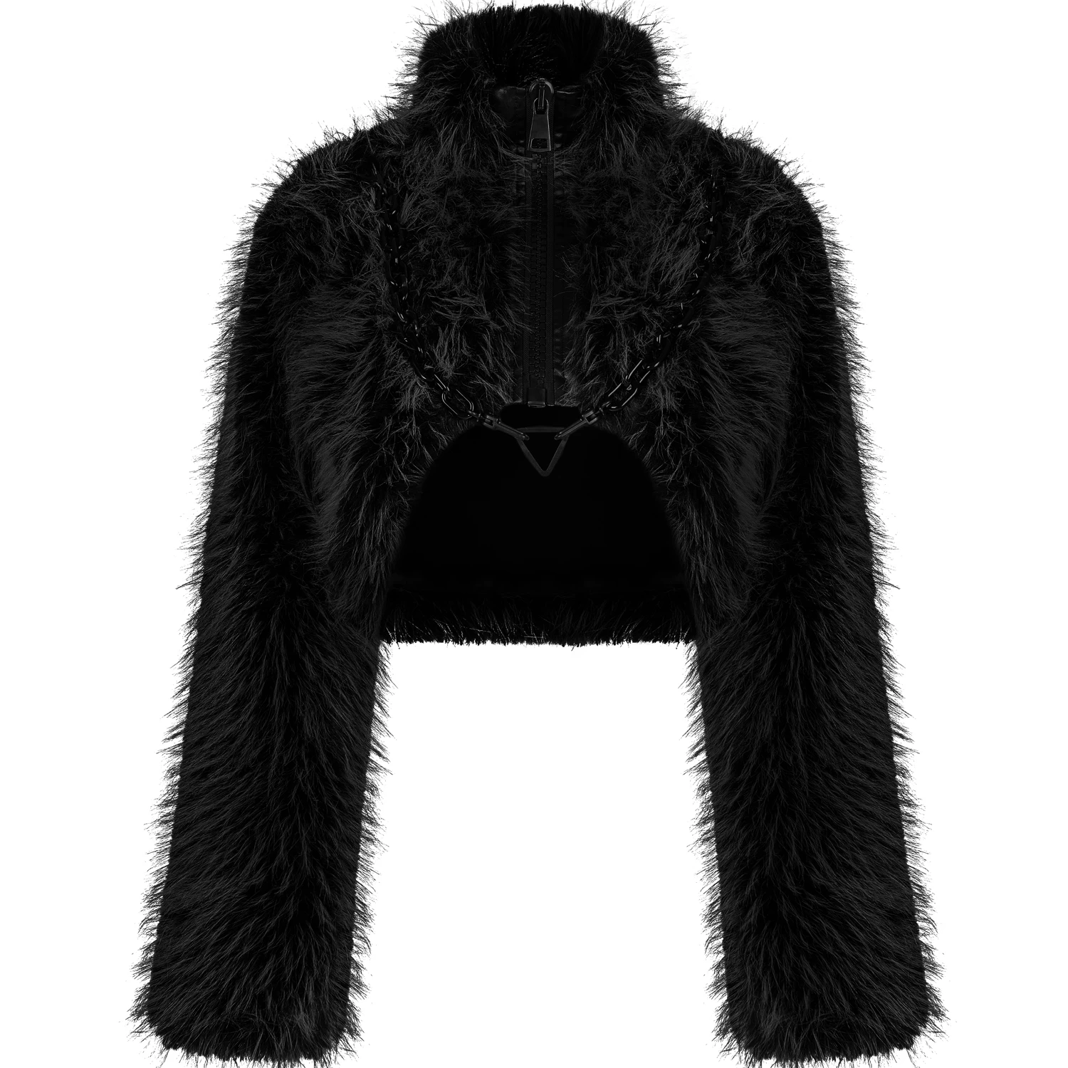 Veste 'Cassiopee' En Fausse Fourrure Noire 9 Veste 'Cassiopee' En Fausse Fourrure Noire – Image 7