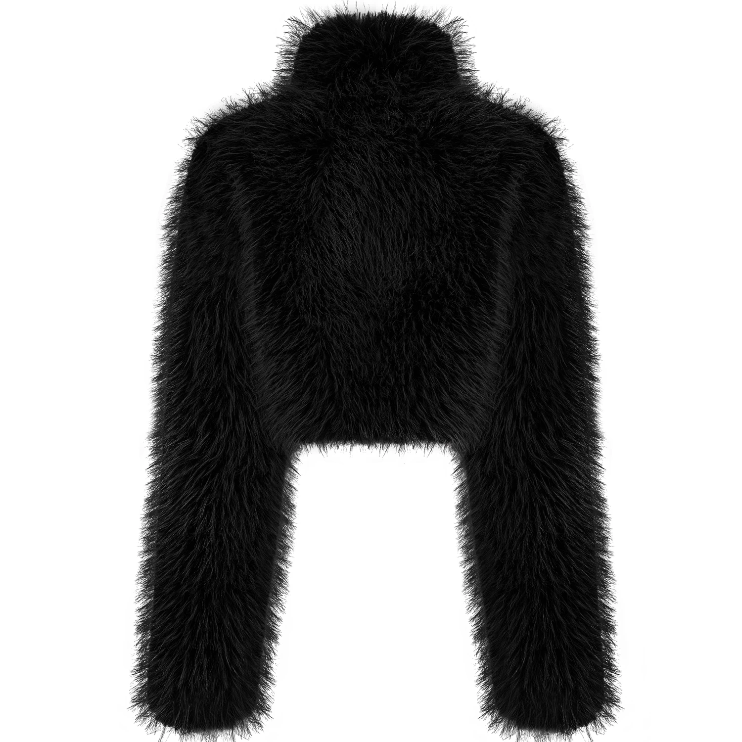 Veste 'Cassiopee' En Fausse Fourrure Noire 10 Veste 'Cassiopee' En Fausse Fourrure Noire – Image 8