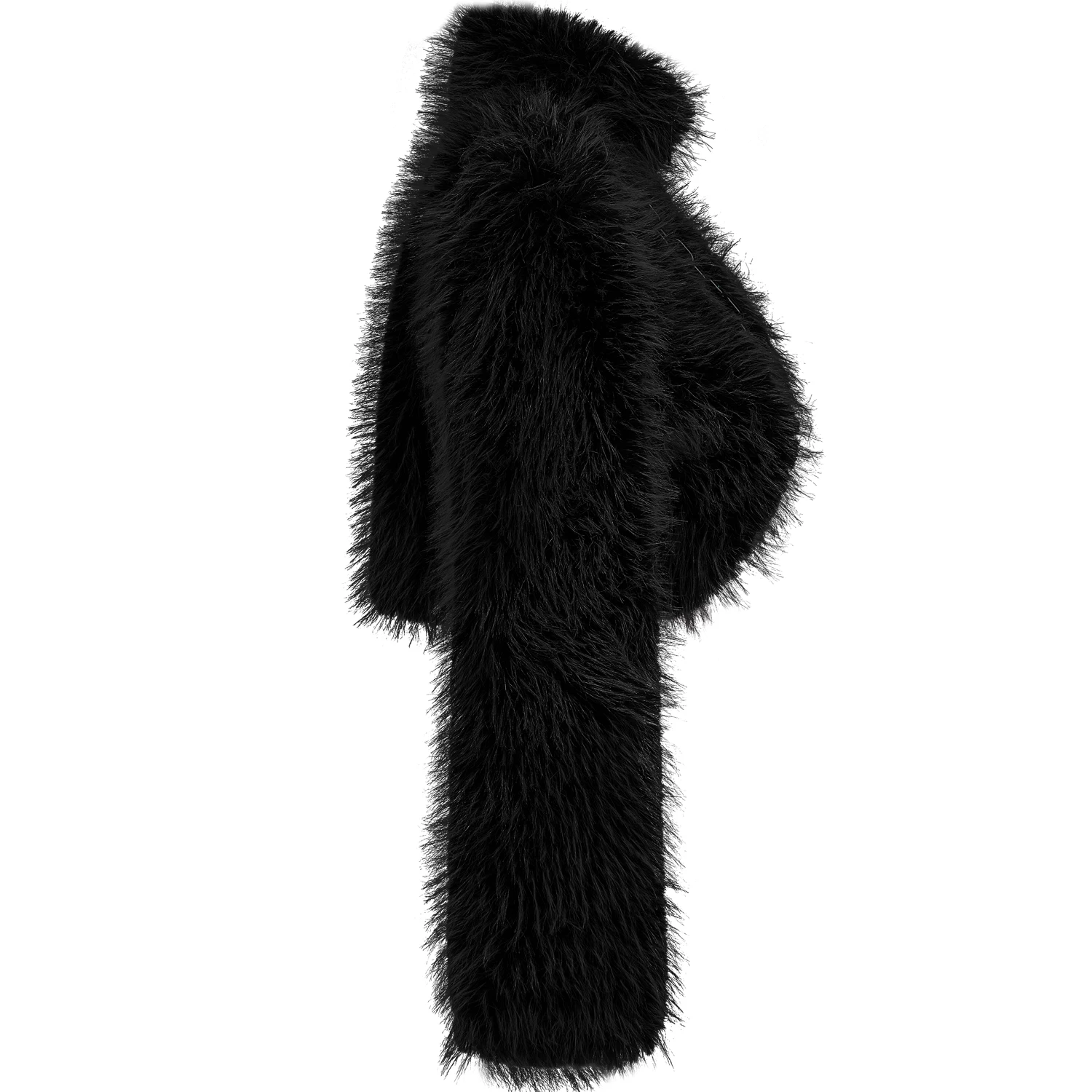 Veste 'Cassiopee' En Fausse Fourrure Noire 11 Veste 'Cassiopee' En Fausse Fourrure Noire – Image 9