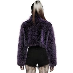 Veste 'Cassiopee' En Fausse Fourrure Pourpre -Magasin De Mode veste cassiopee en fausse fourrure pourpre 2