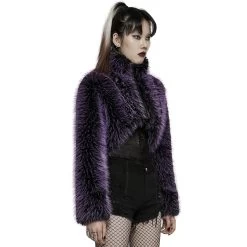 Veste 'Cassiopee' En Fausse Fourrure Pourpre -Magasin De Mode veste cassiopee en fausse fourrure pourpre 3