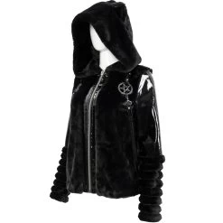 Veste D'Hiver 'Cat Ear' En Fourrure Noire -Magasin De Mode veste d hiver cat ear en fourrure noire 14