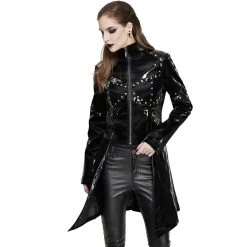 Veste 'Draven' En Simili Cuir Noir -Magasin De Mode veste draven en simili cuir noir 6