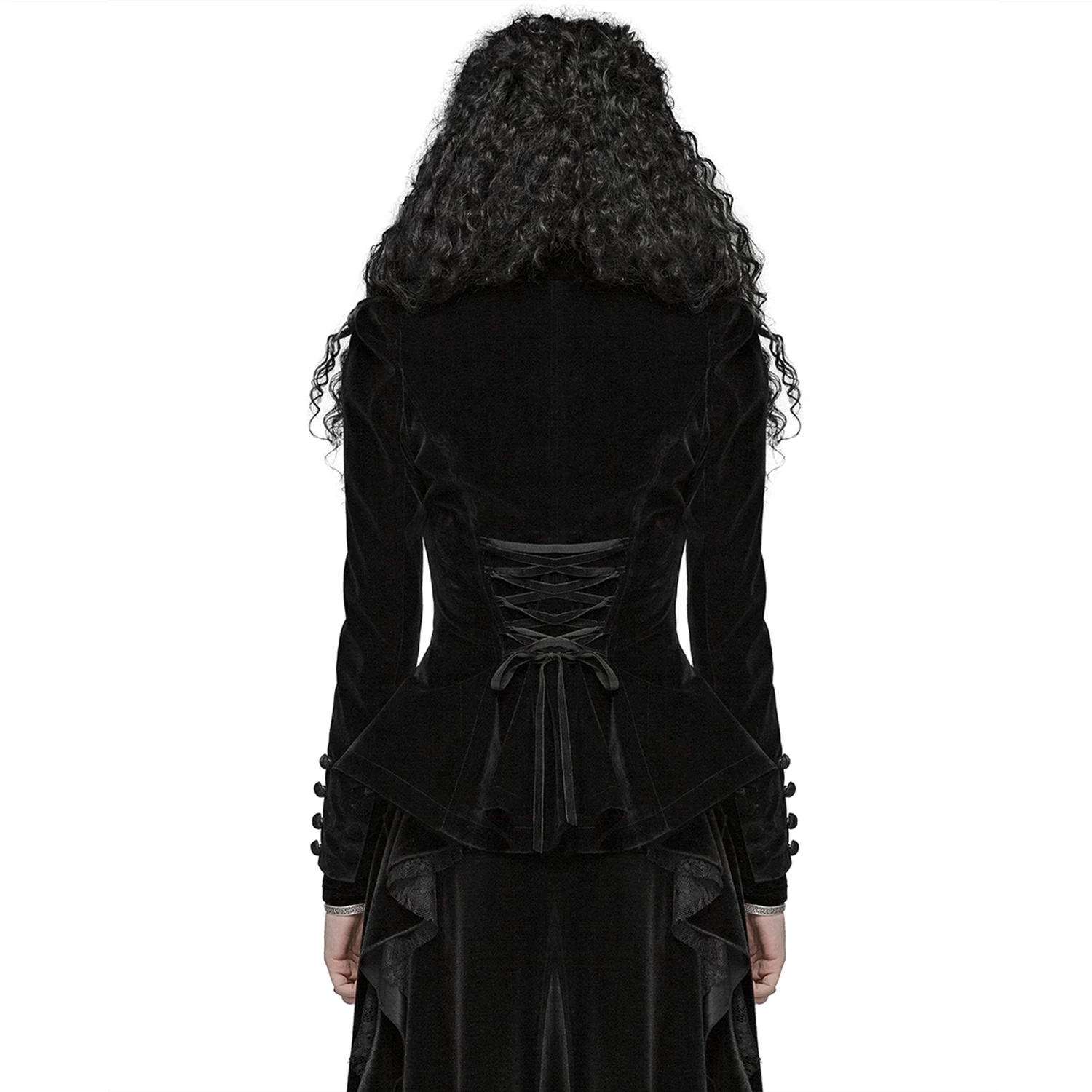 Veste Gothique 'Dark Doll' En Velours Noire 5 Veste Gothique 'Dark Doll' En Velours Noire – Image 3