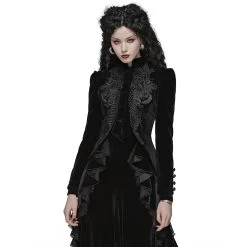 Veste Gothique 'Dark Doll' En Velours Noire 18 Veste Gothique 'Dark Doll' En Velours Noire -Magasin De Mode veste gothique dark doll en velours noire 3