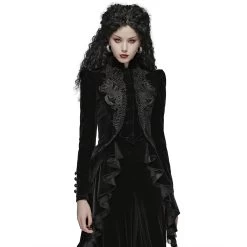 Veste Gothique 'Dark Doll' En Velours Noire 19 Veste Gothique 'Dark Doll' En Velours Noire -Magasin De Mode veste gothique dark doll en velours noire 4
