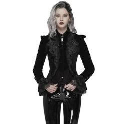 Veste Gothique 'Dark Doll' En Velours Noire 20 Veste Gothique 'Dark Doll' En Velours Noire -Magasin De Mode veste gothique dark doll en velours noire 5