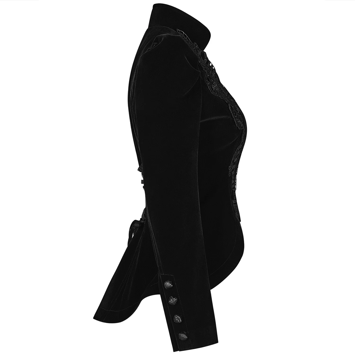 Veste Gothique 'Dark Doll' En Velours Noire 12 Veste Gothique 'Dark Doll' En Velours Noire – Image 10