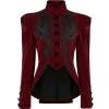 Veste Gothique 'Dark Doll' En Velours Rouge -Magasin De Mode veste gothique dark doll en velours rouge