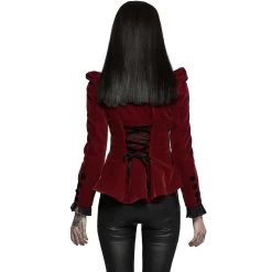 Veste Gothique 'Dark Doll' En Velours Rouge 17 Veste Gothique 'Dark Doll' En Velours Rouge -Magasin De Mode veste gothique dark doll en velours rouge 2