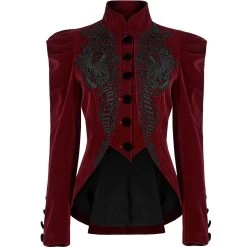 Veste Gothique 'Dark Doll' En Velours Rouge 21 Veste Gothique 'Dark Doll' En Velours Rouge -Magasin De Mode veste gothique dark doll en velours rouge 6