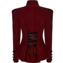 Veste Gothique 'Dark Doll' En Velours Rouge 22 Veste Gothique 'Dark Doll' En Velours Rouge -Magasin De Mode veste gothique dark doll en velours rouge 7