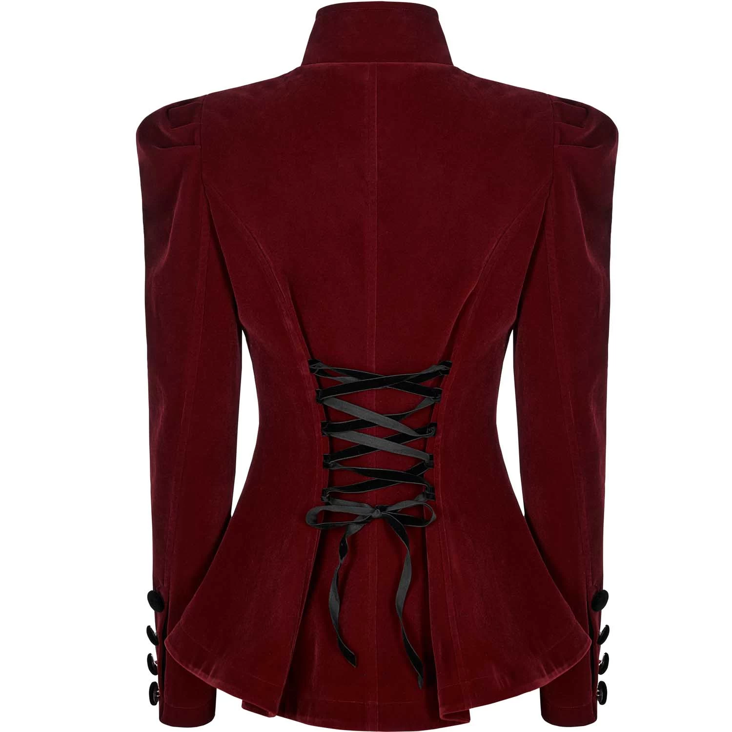 Veste Gothique 'Dark Doll' En Velours Rouge 10 Veste Gothique 'Dark Doll' En Velours Rouge – Image 8