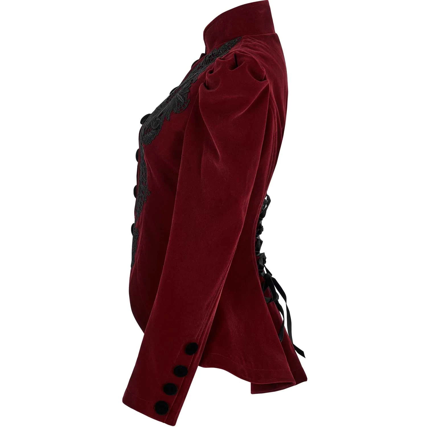 Veste Gothique 'Dark Doll' En Velours Rouge 11 Veste Gothique 'Dark Doll' En Velours Rouge – Image 9