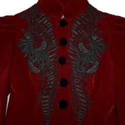Veste Gothique 'Dark Doll' En Velours Rouge 24 Veste Gothique 'Dark Doll' En Velours Rouge -Magasin De Mode veste gothique dark doll en velours rouge 9
