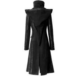 Veste Longue Noire 'Black Dragon' Avec Capuche... -Magasin De Mode veste longue noire black dragon avec capuche pointue amovible 12