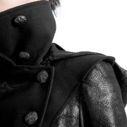 Veste Longue Noire 'Black Dragon' Avec Capuche... -Magasin De Mode veste longue noire black dragon avec capuche pointue amovible 14