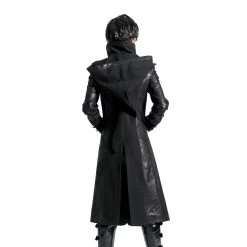 Veste Longue Noire 'Black Dragon' Avec Capuche... -Magasin De Mode veste longue noire black dragon avec capuche pointue amovible 8