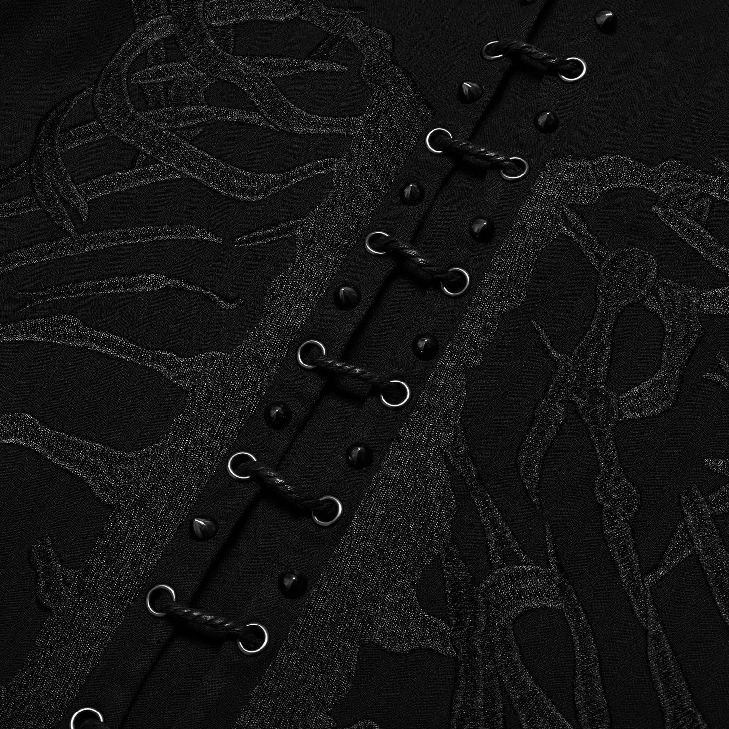 Veste Mi-Longue 'Ribcage' Noire 14 Veste Mi-Longue 'Ribcage' Noire – Image 12