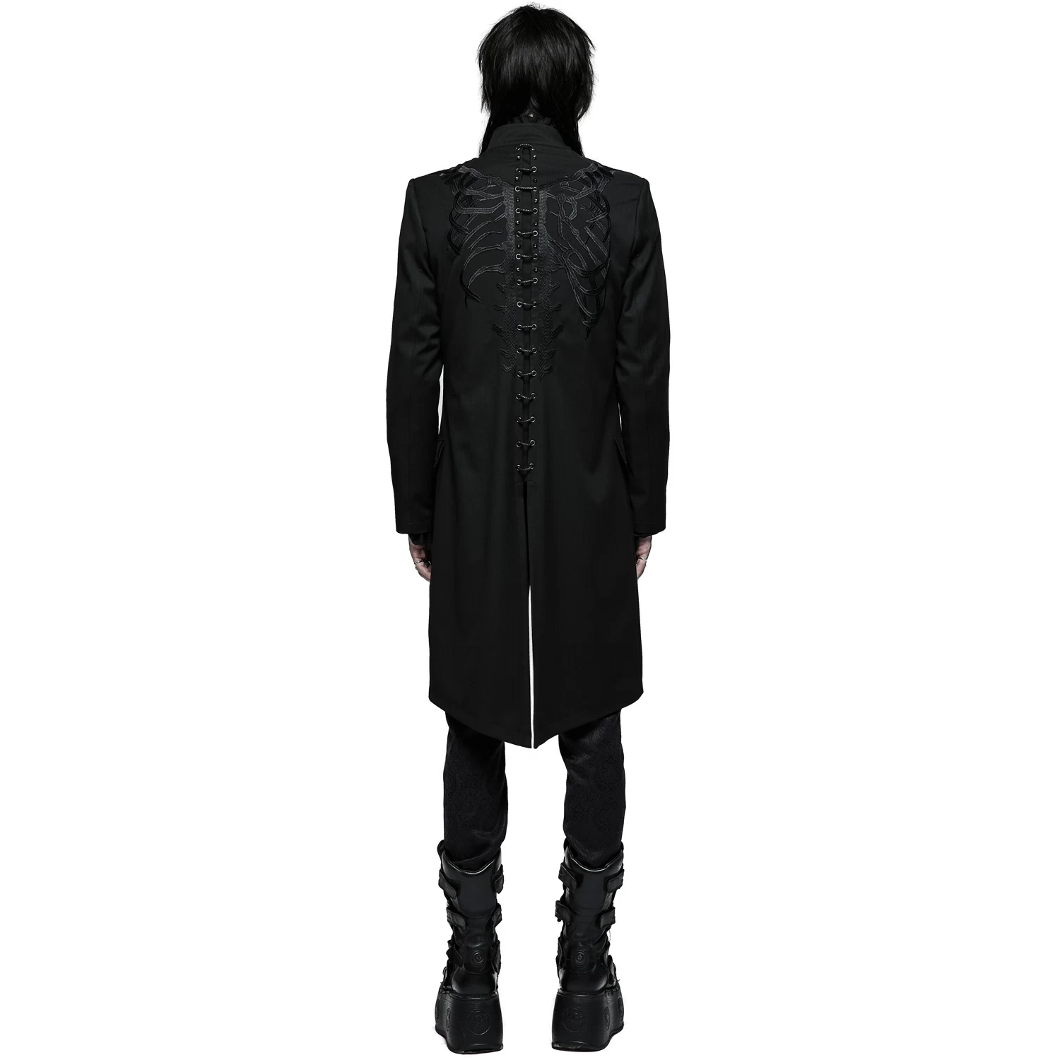 Veste Mi-Longue 'Ribcage' Noire 5 Veste Mi-Longue 'Ribcage' Noire – Image 3