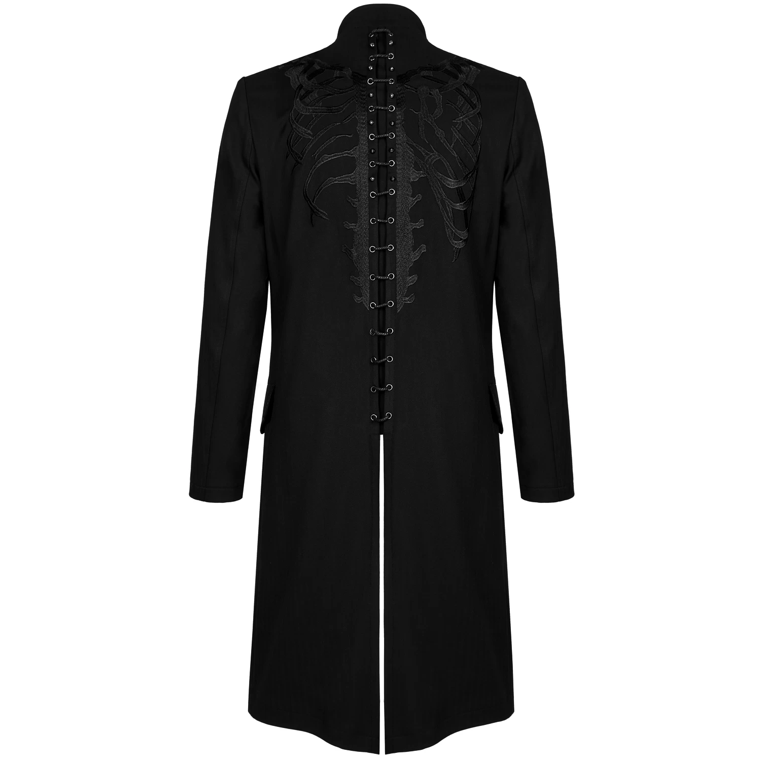 Veste Mi-Longue 'Ribcage' Noire 10 Veste Mi-Longue 'Ribcage' Noire – Image 8