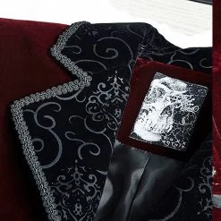 Veste Queue De Pie 'Bloodborne' En Velours Rouge Sang -Magasin De Mode veste queue de pie bloodborne en velours rouge sang 11