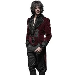 Veste Queue De Pie 'Bloodborne' En Velours Rouge Sang -Magasin De Mode veste queue de pie bloodborne en velours rouge sang 3