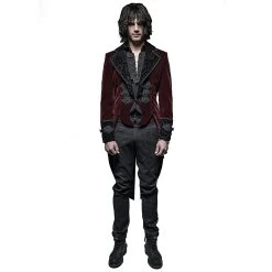 Veste Queue De Pie 'Bloodborne' En Velours Rouge Sang -Magasin De Mode veste queue de pie bloodborne en velours rouge sang 4
