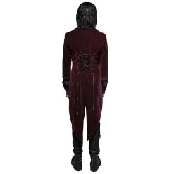 Veste Queue De Pie 'Bloodborne' En Velours Rouge Sang -Magasin De Mode veste queue de pie bloodborne en velours rouge sang 5