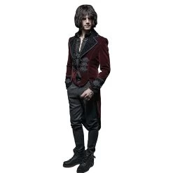 Veste Queue De Pie 'Bloodborne' En Velours Rouge Sang -Magasin De Mode veste queue de pie bloodborne en velours rouge sang 6